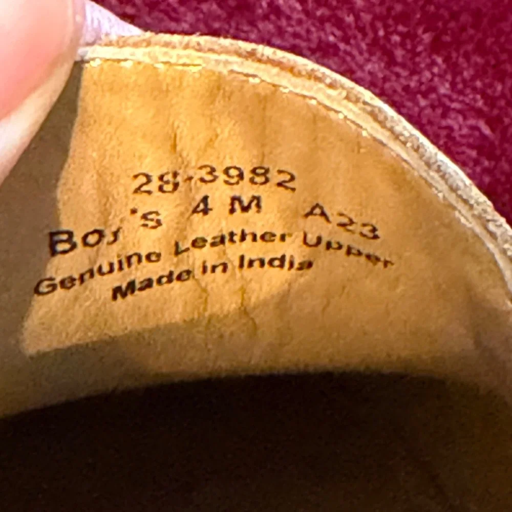Johnston & Murphy Boys Tan Leather Slip‎ On Loafers Moc Toe Dress Shoes Size 4M
